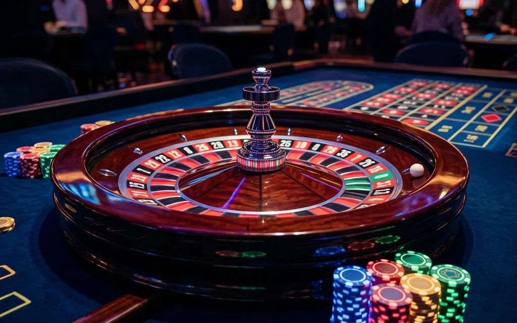 Live dealer roulette wheel